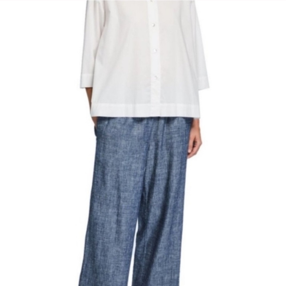 Eileen Fisher Blue Hemp and Organic Cotton Pants